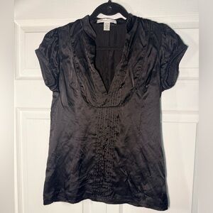 Kenneth Cole New York Black 100% Satin Y2K Blouse